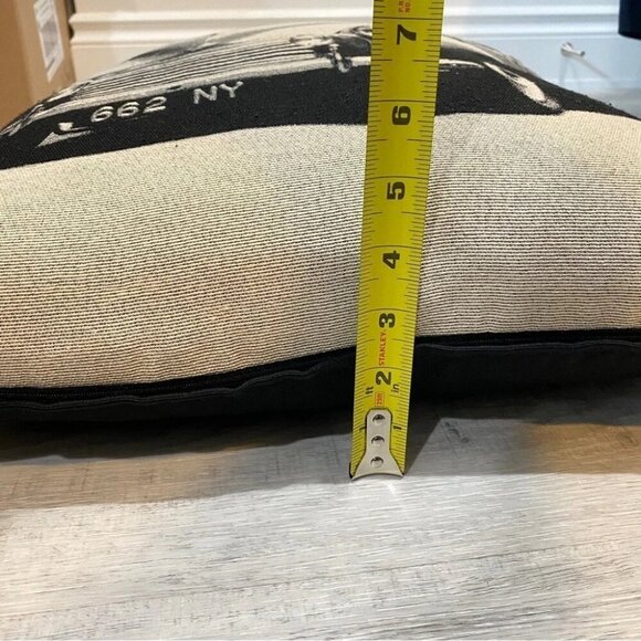 Rare Accent Pillow with Vintage Farm Truck Black and Cream 15” Rustic Farmhouse - Picture 11 of 11